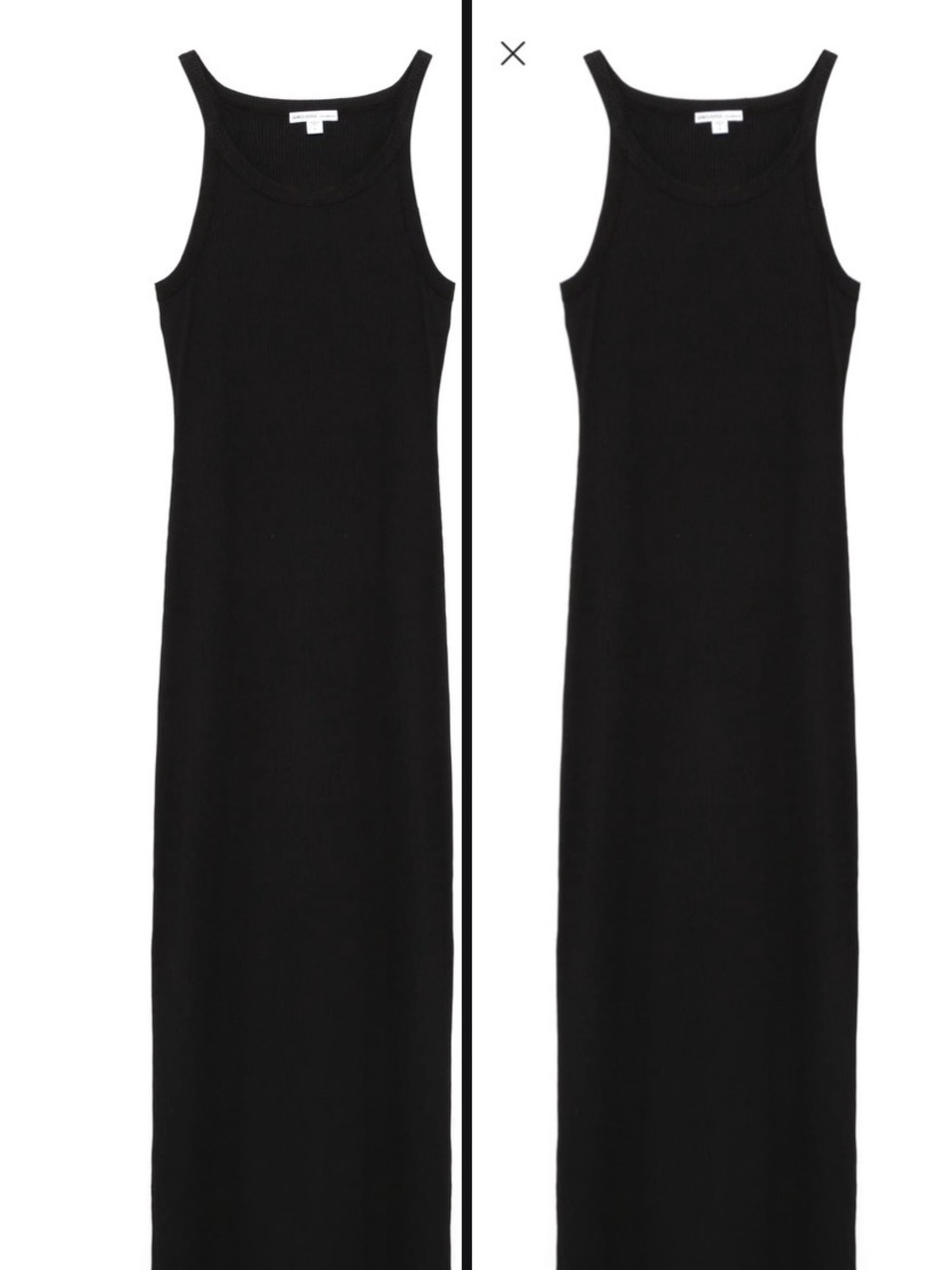 James Perse Black Ribbed Knit Maxi Dress